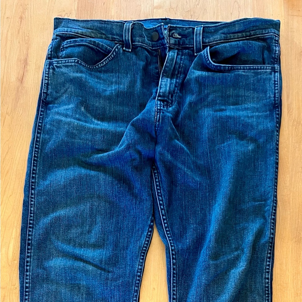 Levi's 508 Deep Blue Athletic Cut Jeans 34x30 Stretch Slim Built